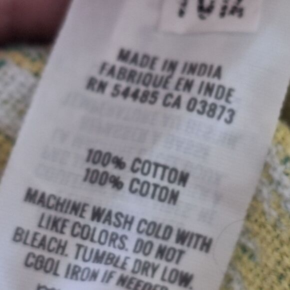 Aerie Jacquard Shorts Green Yellow Boho Hi-Rise Drawcord Waist 100% Cotton Baggy - Picture 14 of 15